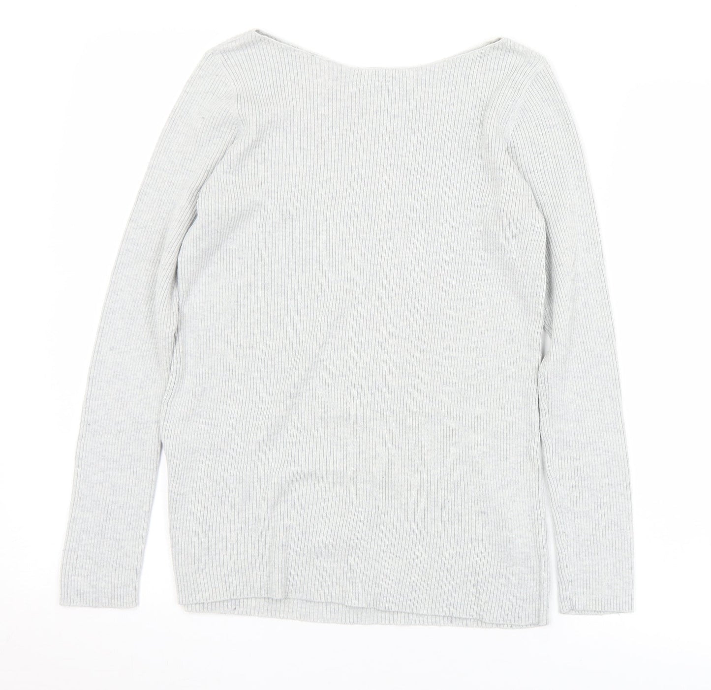 Gap Womens Grey Boat Neck  Acrylic Pullover Jumper Size XS