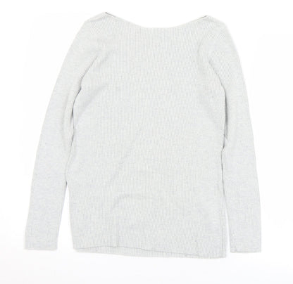 Gap Womens Grey Boat Neck  Acrylic Pullover Jumper Size XS