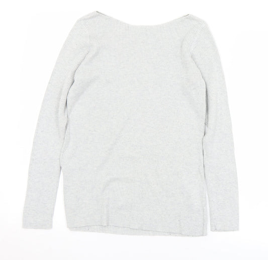Gap Womens Grey Boat Neck  Acrylic Pullover Jumper Size XS