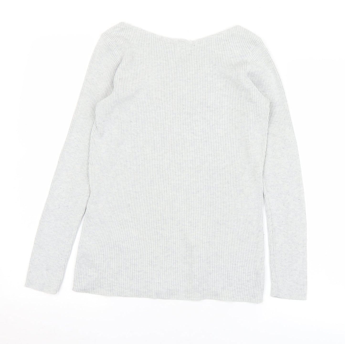 Gap Womens Grey Boat Neck  Acrylic Pullover Jumper Size XS