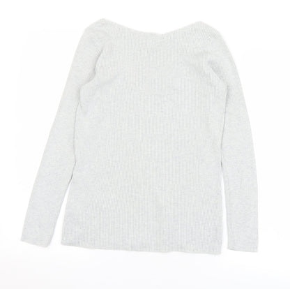 Gap Womens Grey Boat Neck  Acrylic Pullover Jumper Size XS