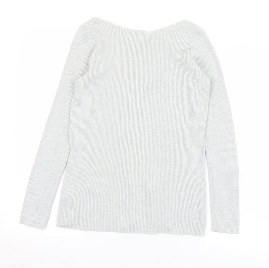Gap Womens Grey Boat Neck  Acrylic Pullover Jumper Size XS