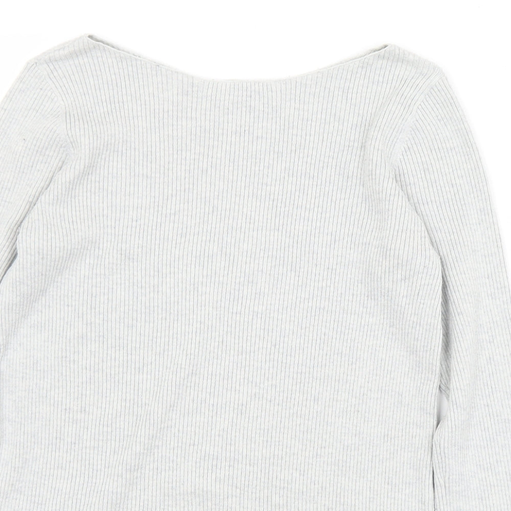 Gap Womens Grey Boat Neck  Acrylic Pullover Jumper Size XS