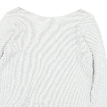 Gap Womens Grey Boat Neck  Acrylic Pullover Jumper Size XS