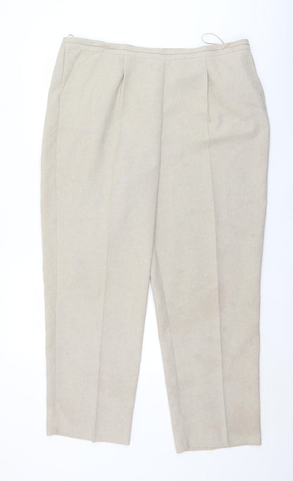 BM Womens Beige  Polyester Trousers  Size 20 L29 in Regular