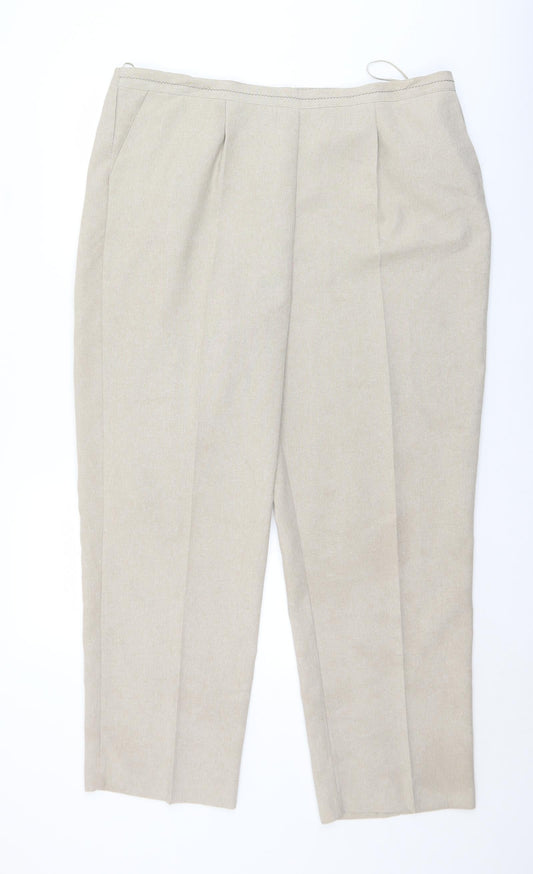 BM Womens Beige  Polyester Trousers  Size 20 L29 in Regular