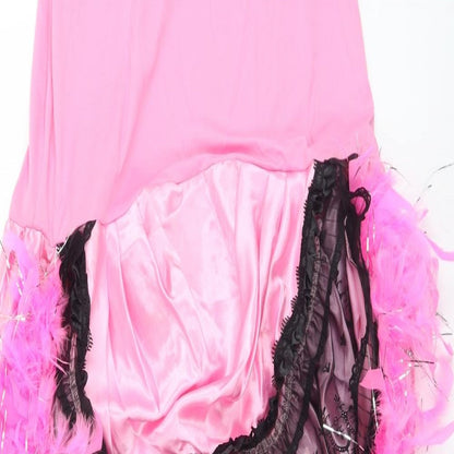 Smiffys Womens Pink  Polyester Wrap Dress  Size M  Round Neck  - Fancy Dress