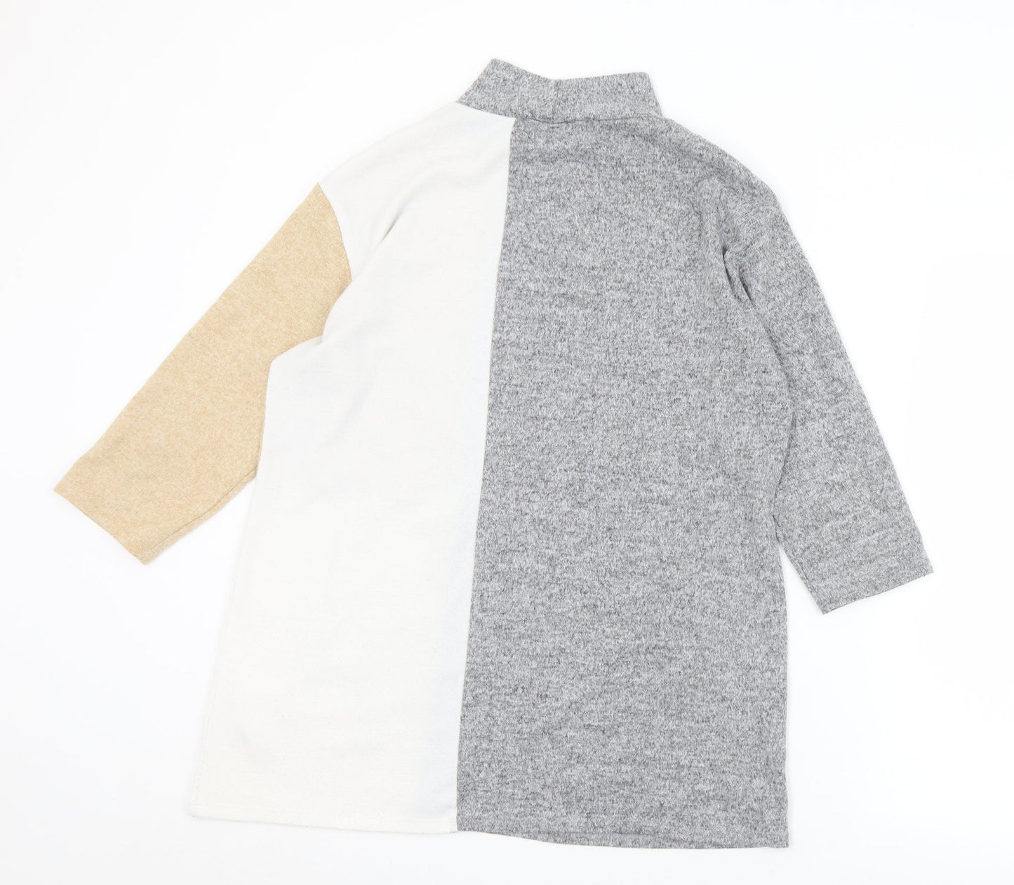 Nutmeg Womens Multicoloured Mock Neck  Polyester Pullover Jumper Size 12