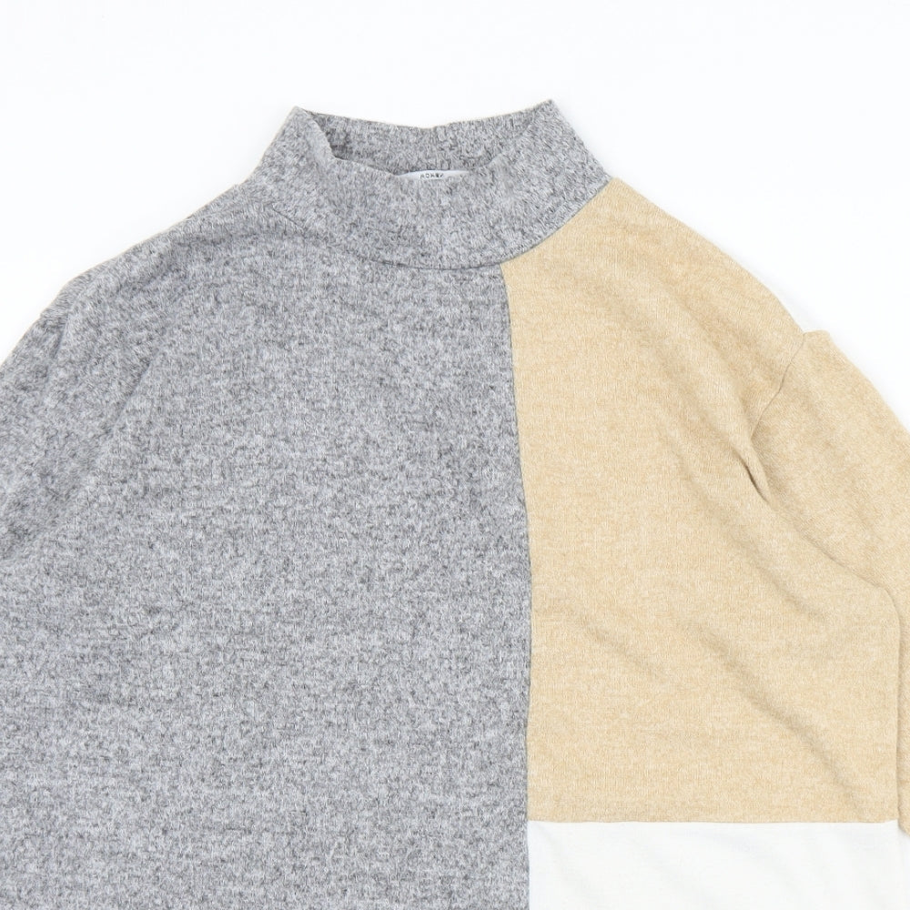 Nutmeg Womens Multicoloured Mock Neck  Polyester Pullover Jumper Size 12