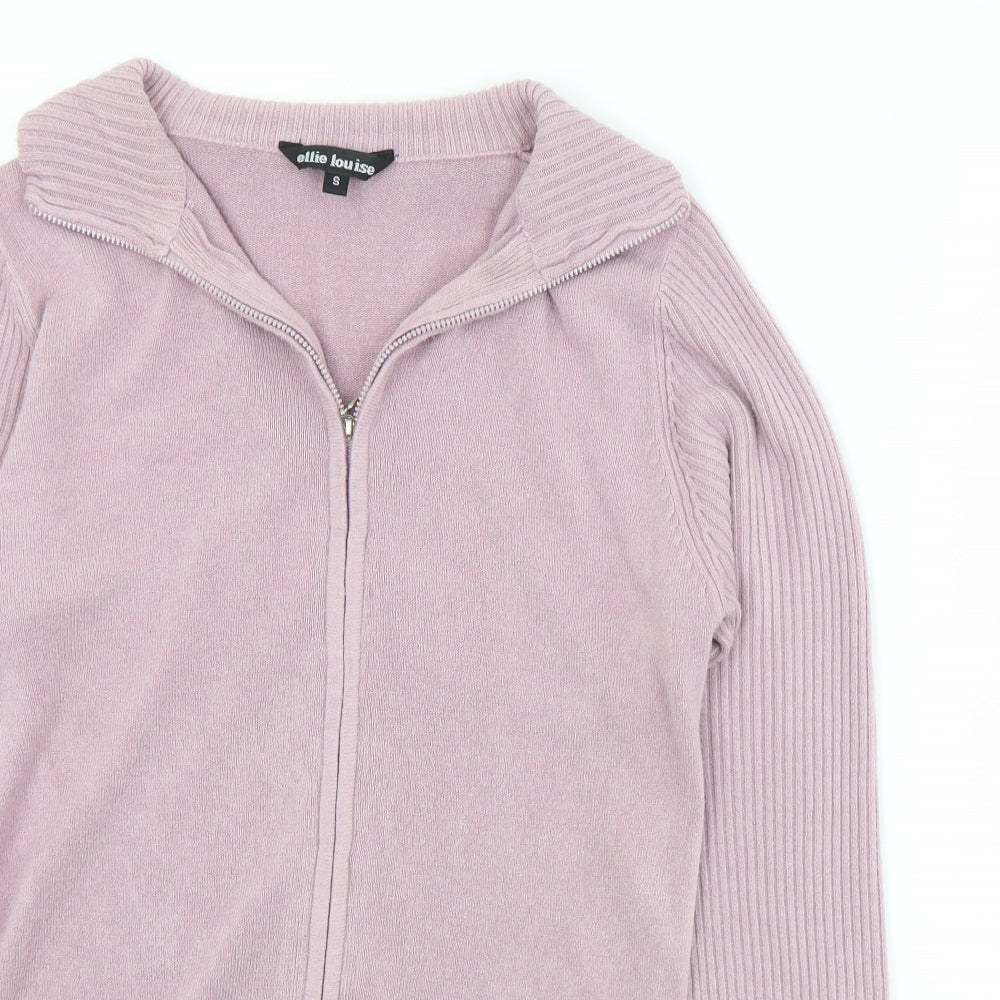 Womens UK Size S Ellie Louise Purple Full Zip Jumper