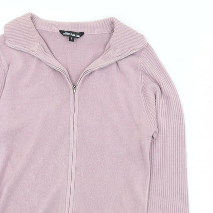 Womens UK Size S Ellie Louise Purple Full Zip Jumper