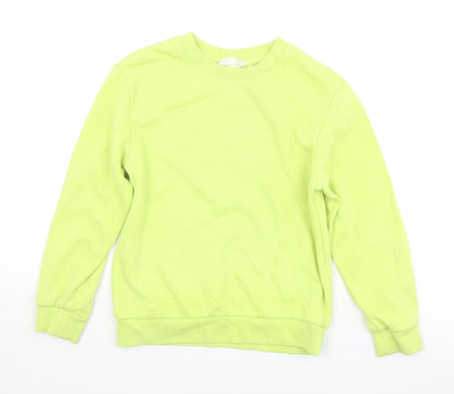 H&M Girls Green  Cotton Pullover Sweatshirt Size 6-7 Years   - 6-8 Years