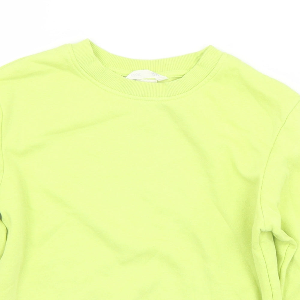 H&M Girls Green  Cotton Pullover Sweatshirt Size 6-7 Years   - 6-8 Years