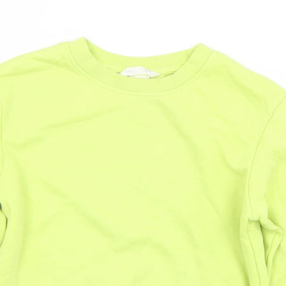 H&M Girls Green  Cotton Pullover Sweatshirt Size 6-7 Years   - 6-8 Years