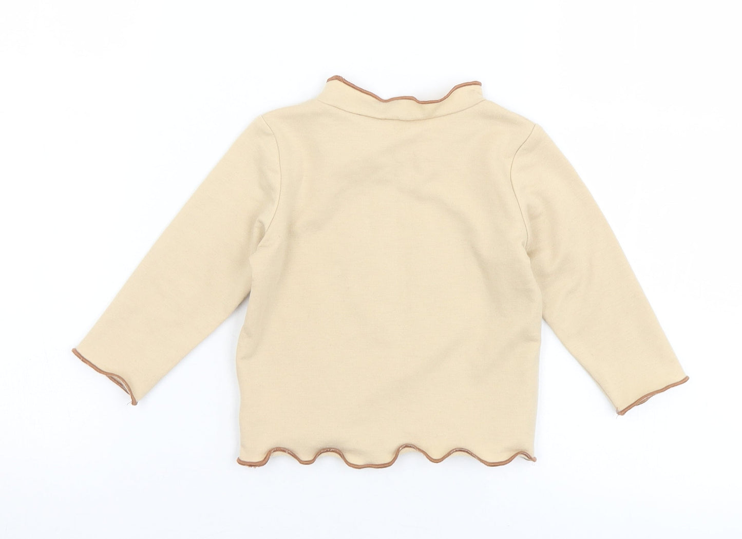 SheIn Girls Brown Animal Print Polyester Basic T-Shirt Size 9-12 Months Mock Neck  - Hey