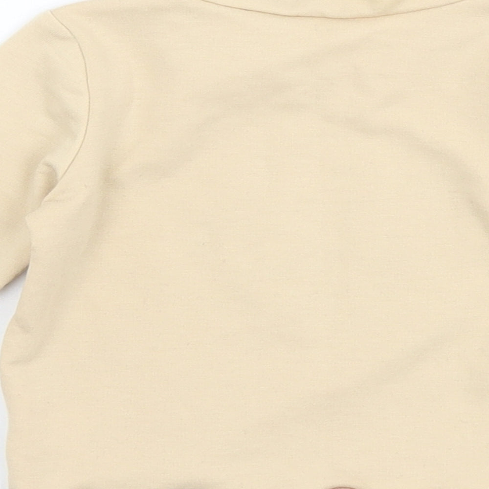 SheIn Girls Brown Animal Print Polyester Basic T-Shirt Size 9-12 Months Mock Neck  - Hey
