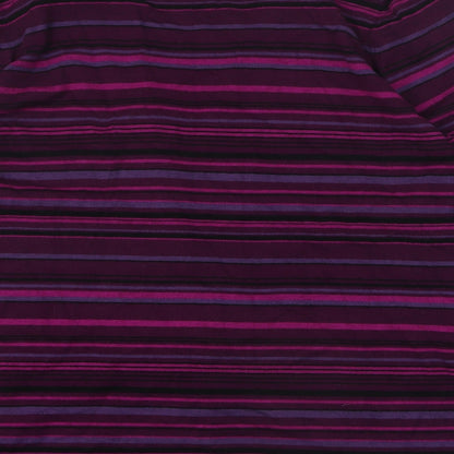 Essence Womens Purple V-Neck Striped Viscose Pullover Jumper Size 30