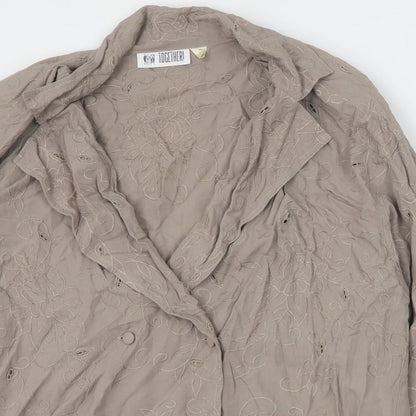 Womens UK Size 12 Together Brown Basic Blouse