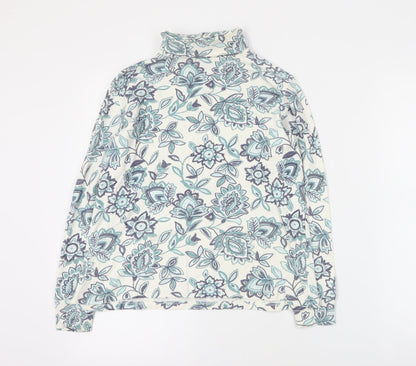 Karen Scott Womens Blue Floral Cotton Pullover Sweatshirt Size S  Pullover