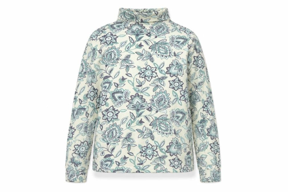 Karen Scott Womens Blue Floral Cotton Pullover Sweatshirt Size S  Pullover