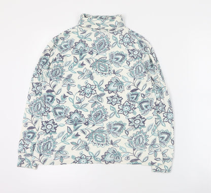 Karen Scott Womens Blue Floral Cotton Pullover Sweatshirt Size S  Pullover