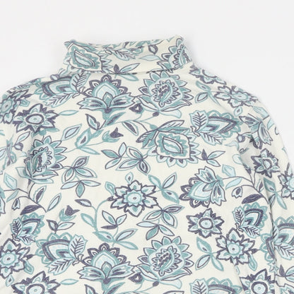 Karen Scott Womens Blue Floral Cotton Pullover Sweatshirt Size S  Pullover