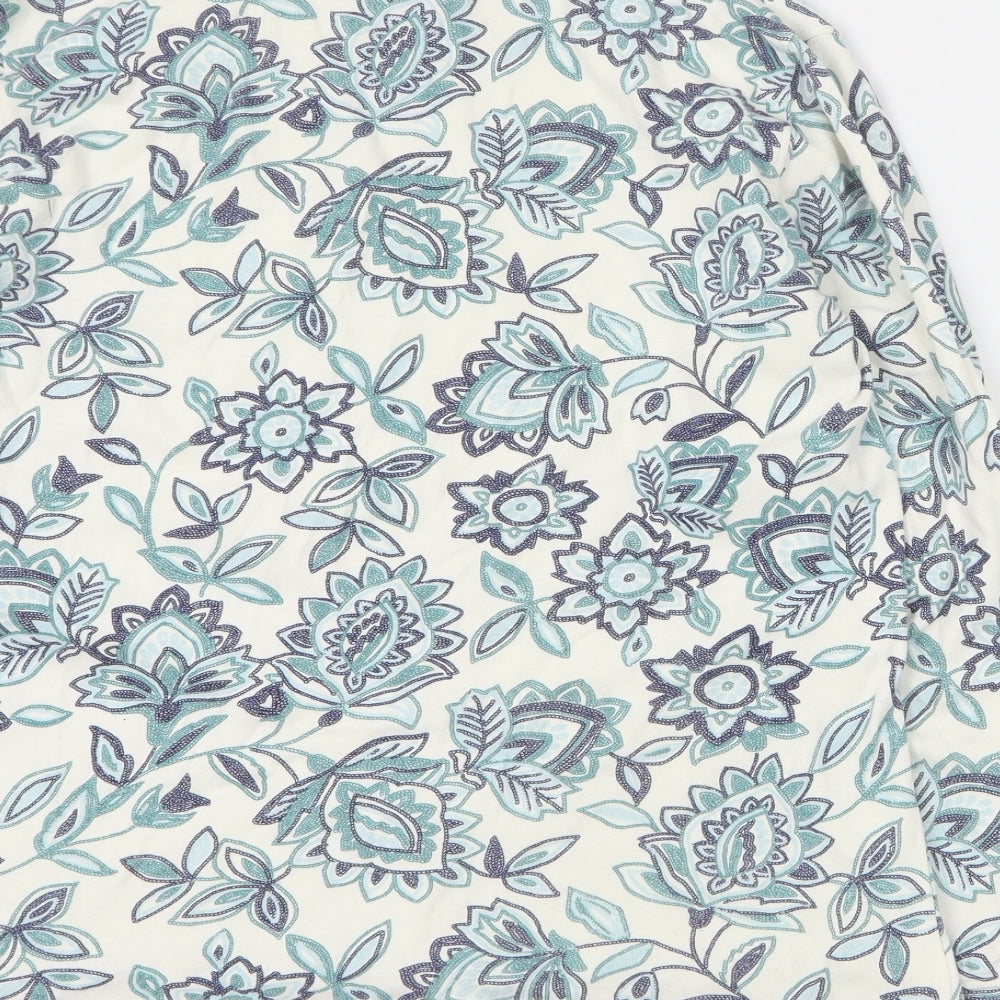 Karen Scott Womens Blue Floral Cotton Pullover Sweatshirt Size S  Pullover