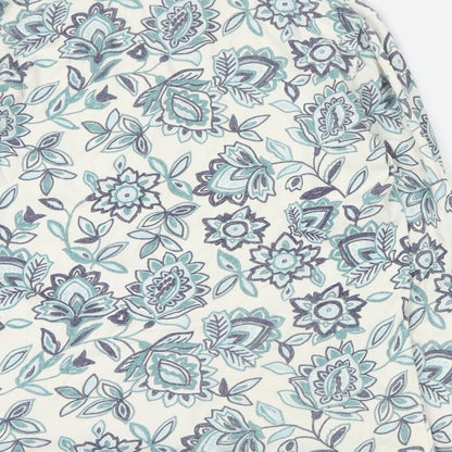 Karen Scott Womens Blue Floral Cotton Pullover Sweatshirt Size S  Pullover