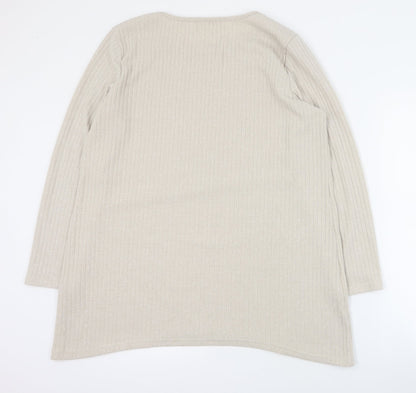 Beloved Womens Beige Round Neck  Polyester Pullover Jumper Size 2XL