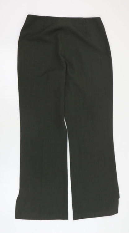 Womens UK Size 14 Select Regular Fit Dress Pants Green Trousers