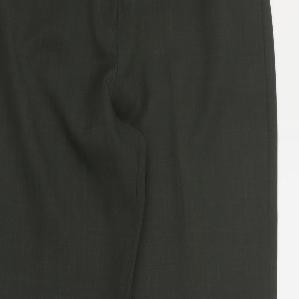 Womens UK Size 14 Select Regular Fit Dress Pants Green Trousers