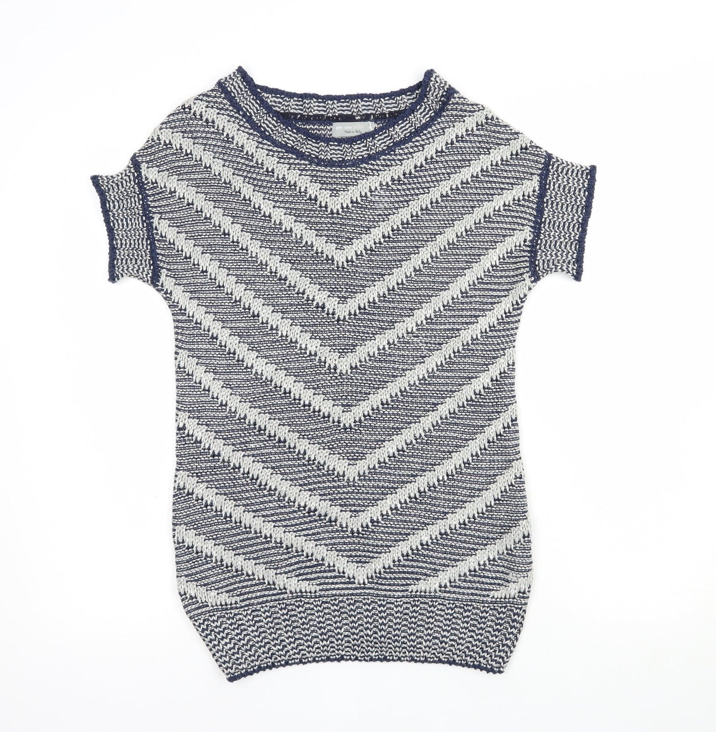 Womens UK Size S Per Una Blue Basic T-Shirt