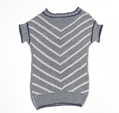 Womens UK Size S Per Una Blue Basic T-Shirt