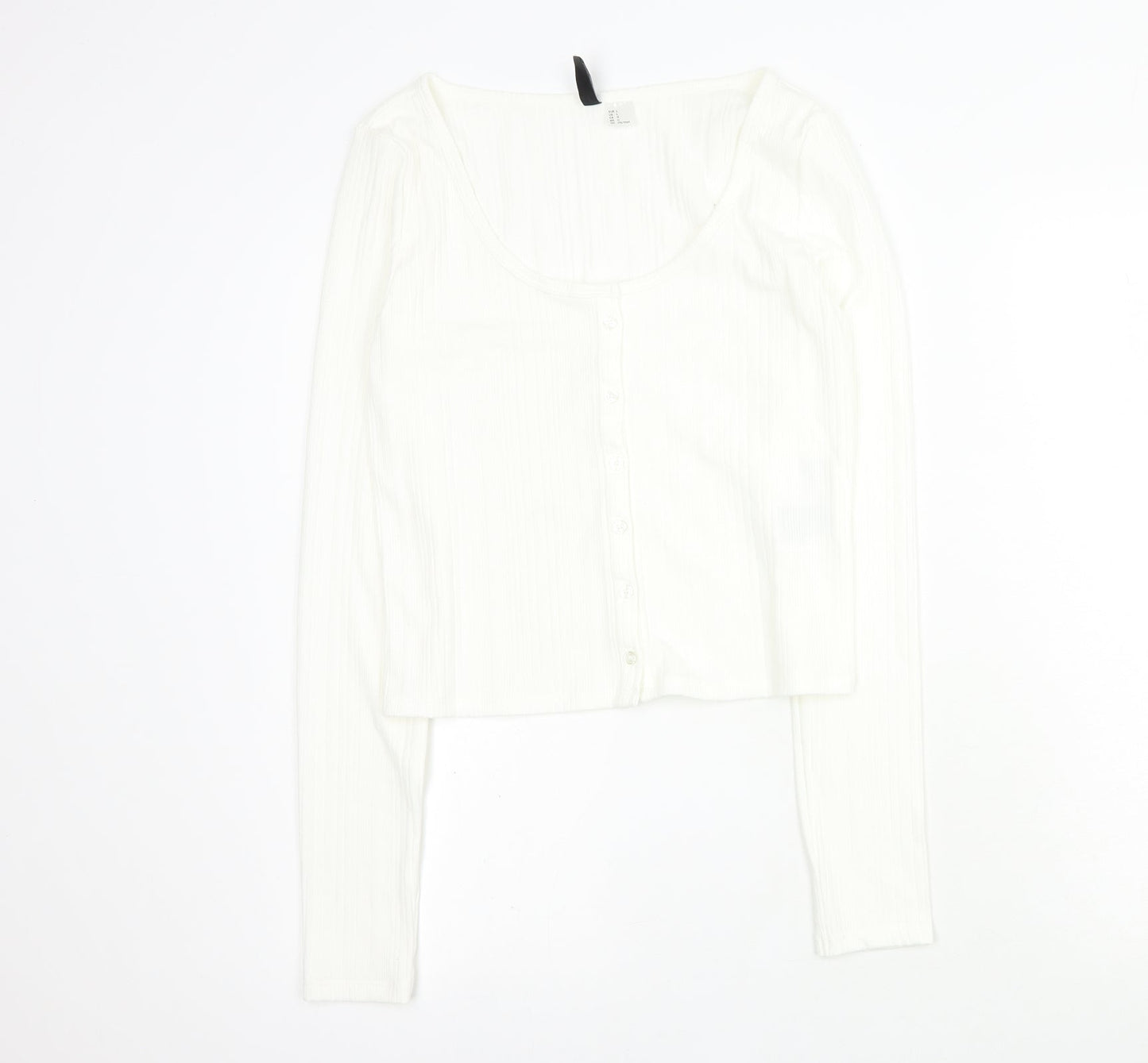 Womens UK Size L H&M White Cropped T-Shirt
