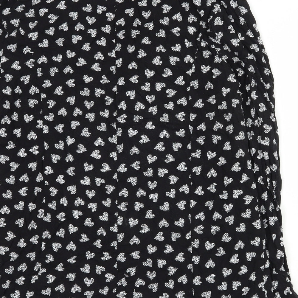 Primark Womens Black Geometric  Jacket Blazer Size 14  Button