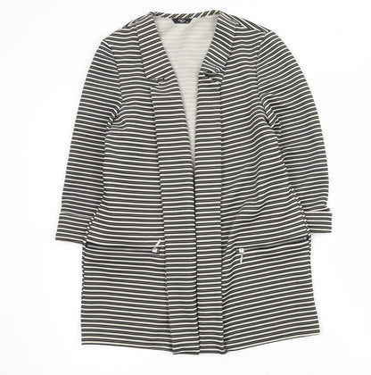 M&Co Womens Black Striped  Jacket Blazer Size 12