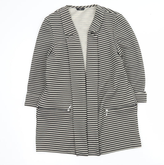 M&Co Womens Black Striped  Jacket Blazer Size 12