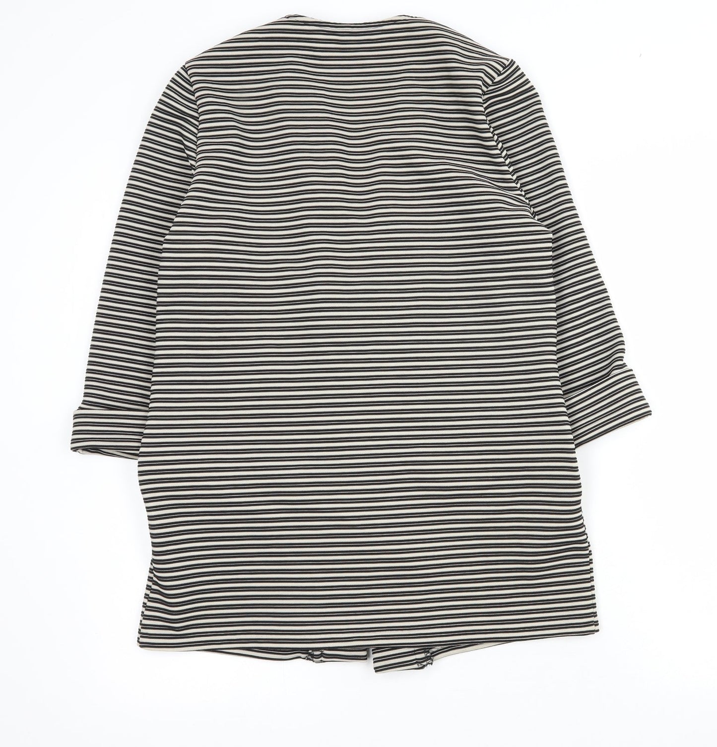 M&Co Womens Black Striped  Jacket Blazer Size 12