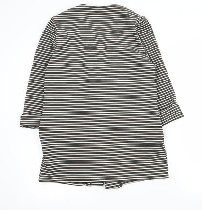 M&Co Womens Black Striped  Jacket Blazer Size 12