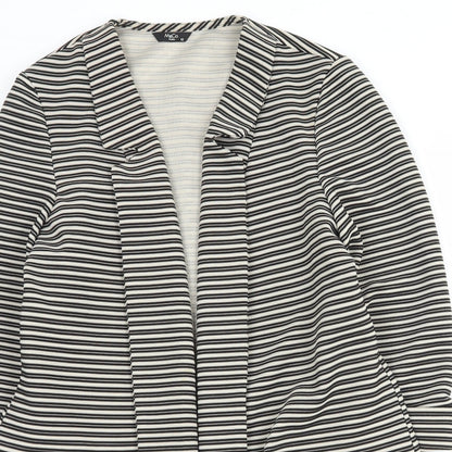 M&Co Womens Black Striped  Jacket Blazer Size 12