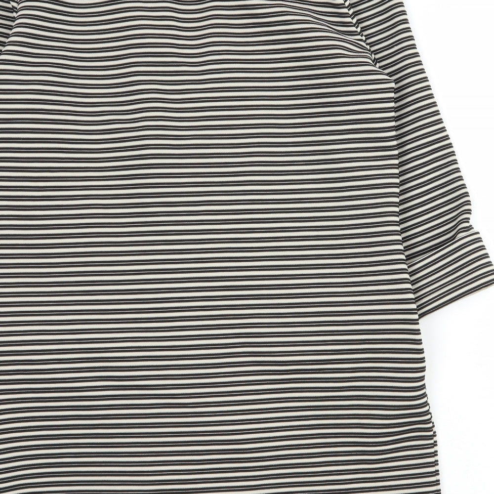 M&Co Womens Black Striped  Jacket Blazer Size 12