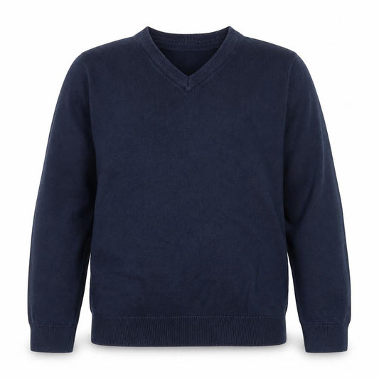 Marks and Spencer Boys Blue V-Neck  Cotton Pullover Jumper Size 10-11 Years  Pullover