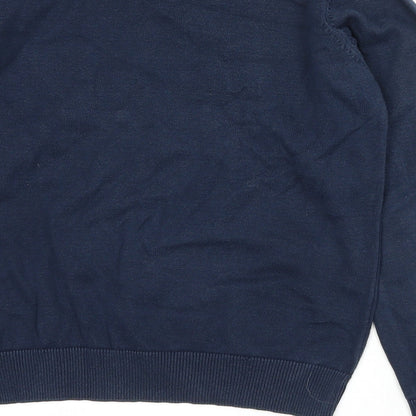 Marks and Spencer Boys Blue V-Neck  Cotton Pullover Jumper Size 10-11 Years  Pullover