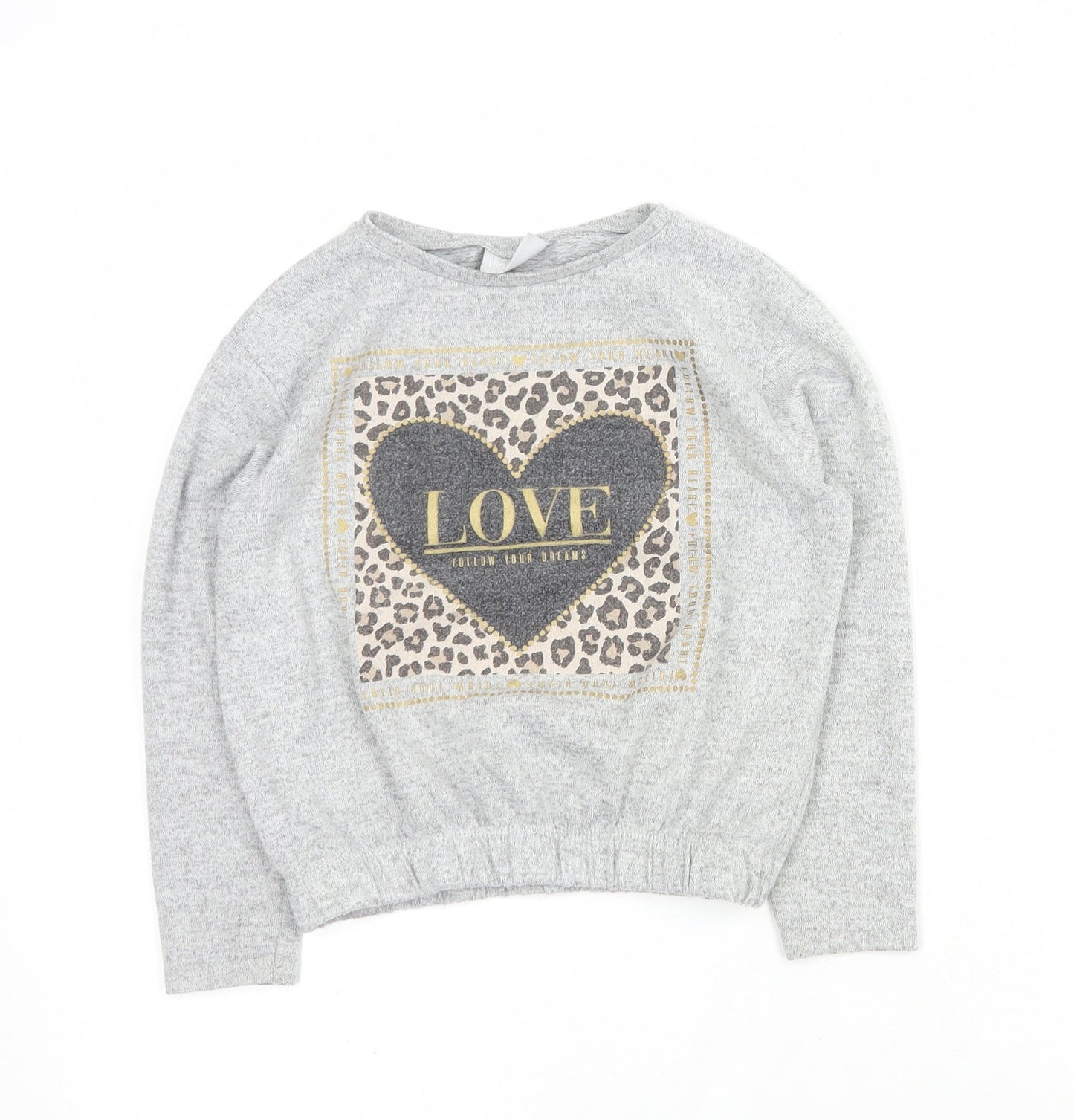 Matalan Girls Grey Round Neck  Polyester Pullover Jumper Size 9 Years  Pullover