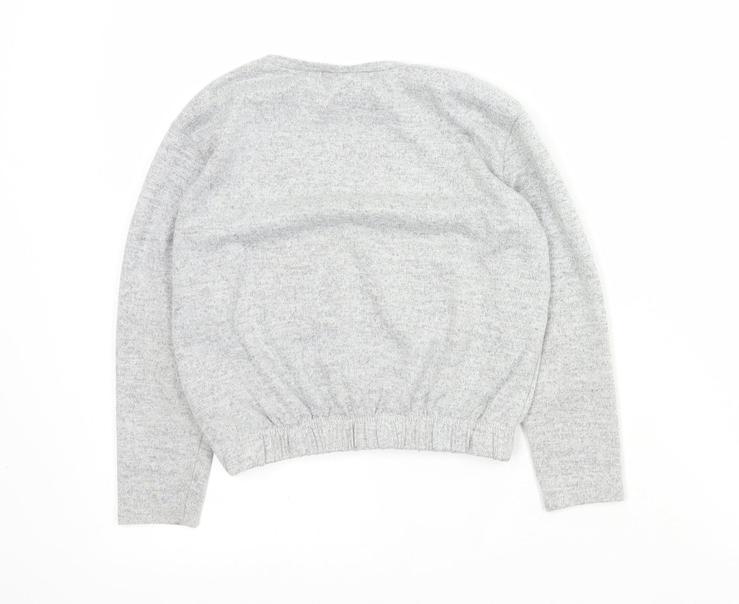 Matalan Girls Grey Round Neck  Polyester Pullover Jumper Size 9 Years  Pullover