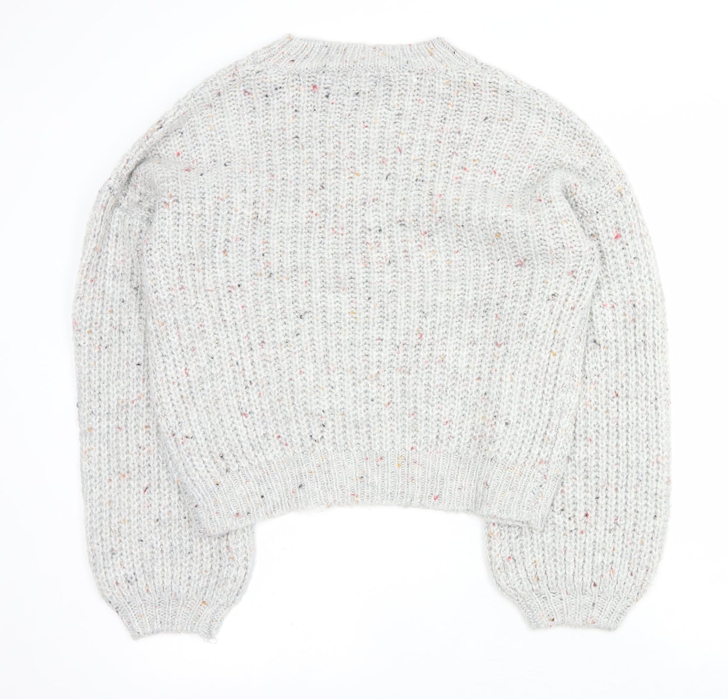 Primark Womens Grey Round Neck  Acrylic Pullover Jumper Size 2XS