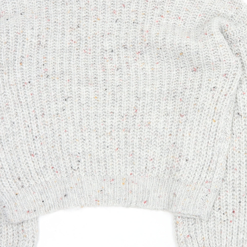 Primark Womens Grey Round Neck  Acrylic Pullover Jumper Size 2XS