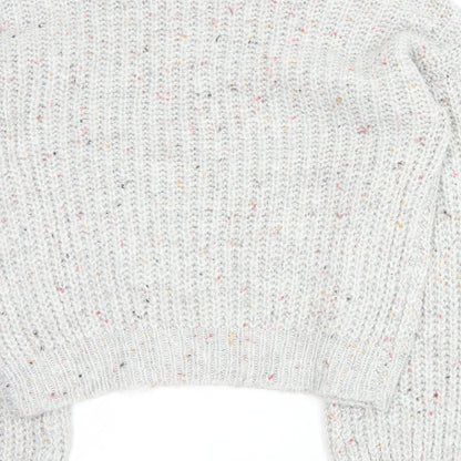 Primark Womens Grey Round Neck  Acrylic Pullover Jumper Size 2XS