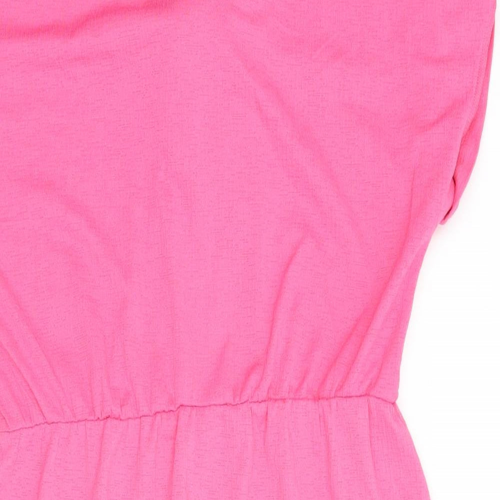 Dunnes Womens Pink  Polyester A-Line  Size M  Round Neck Tie