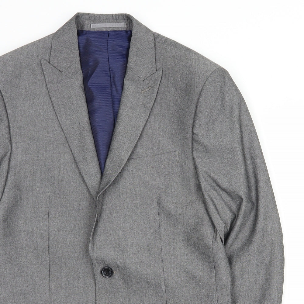 F&F Mens Grey  Polyester Jacket Suit Jacket Size M